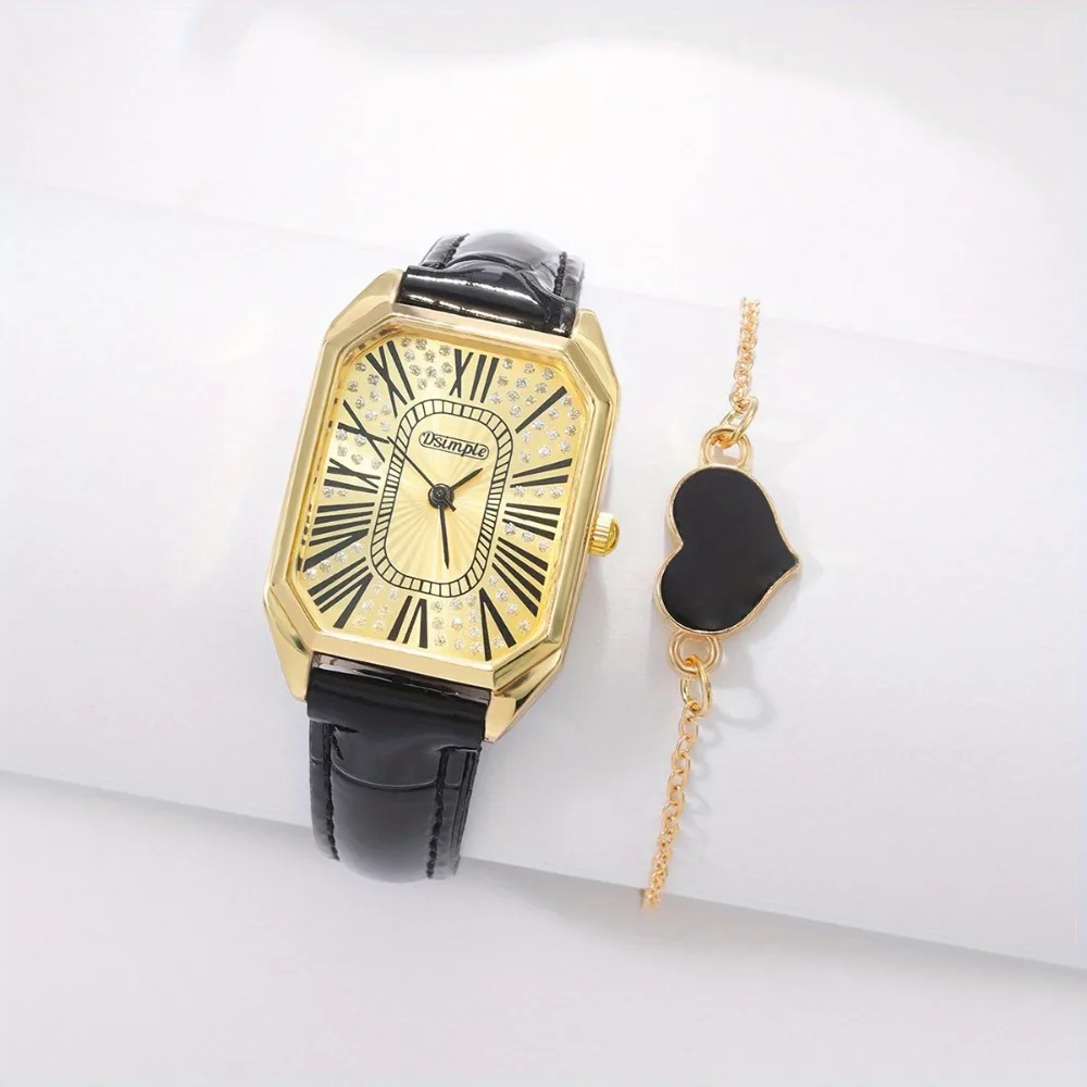 Two Quartz Watches with Leather Straps