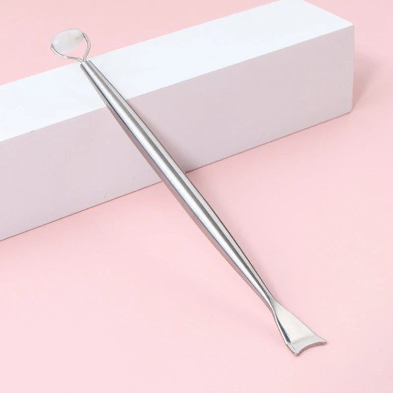 Spatule à double tête en acier inoxydable pour enlever les points noirs, rouleau de diversification du visage, masseur de levage, outils de beauté