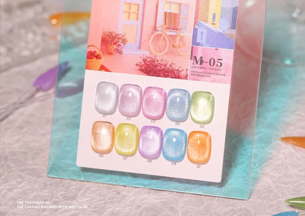 Vendeeni 10 Farben/Set Leuchtender Katzenaugen-Gel-Nagellack mit Diamant-Effekt, magnetischer UV-LED-Katzenaugen-Gel-Lack mit Display – Detail 17