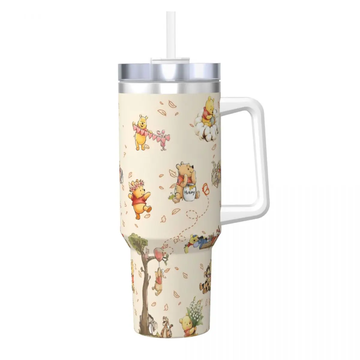 Vaso de animación de Winnie The Pooh, botella de agua para bebidas calientes, mantiene el calor, taza de café de acero inoxidable, tazas de Camping personalizadas