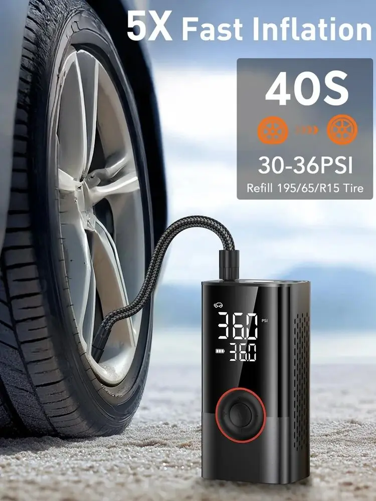 AliExpress HELLOLEIBOO LEIBOO 150PSI Air Pump Tire Inflator Portable Air Compressor with Digital Pressure Gauge for Car Bike Motorcycle Ball