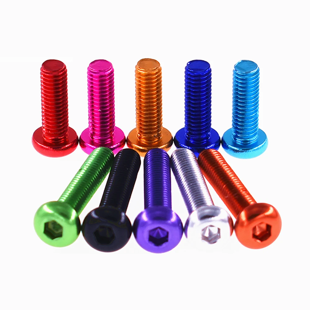 ISO7380 Aluminum Hex Socket Button Head Screws in 10 Colors Sizes M2.5-M3.5 Ideal for RC Models and Motor Components