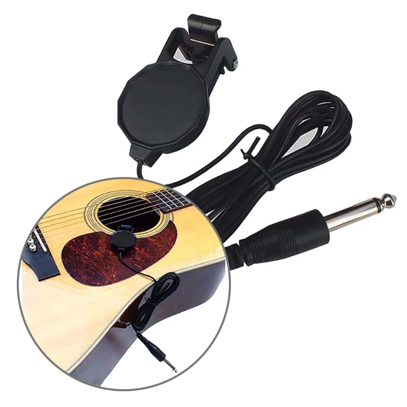 Guitar Piezo Pickup Clip on Microphones Piezo Pickup Violins Acoustics Guitar Ukuleles Pickup Musical Instrument Accessorys 24BD