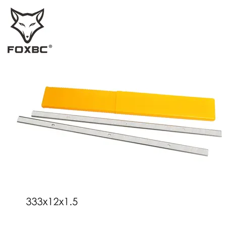 FOXBC-333x12x1.5mm HSS 대패 블레이드, 산업용 전기 목재 대패 블레이드 교체, 목공 도구-2 개 세트