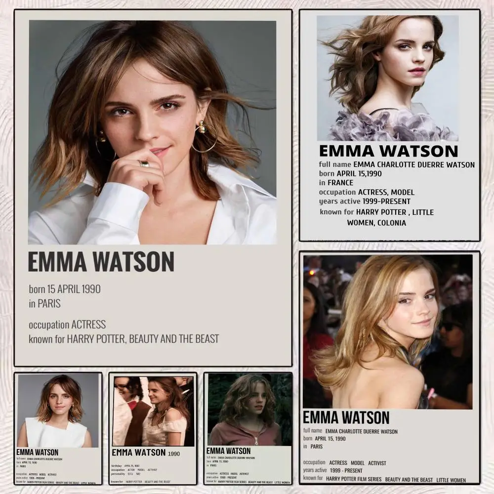 Actress E-Emma Watson Poster PP Wall Decor Posters Celebrity Art Prints Aesthetic Wall Art Bedroom Office Home Gift