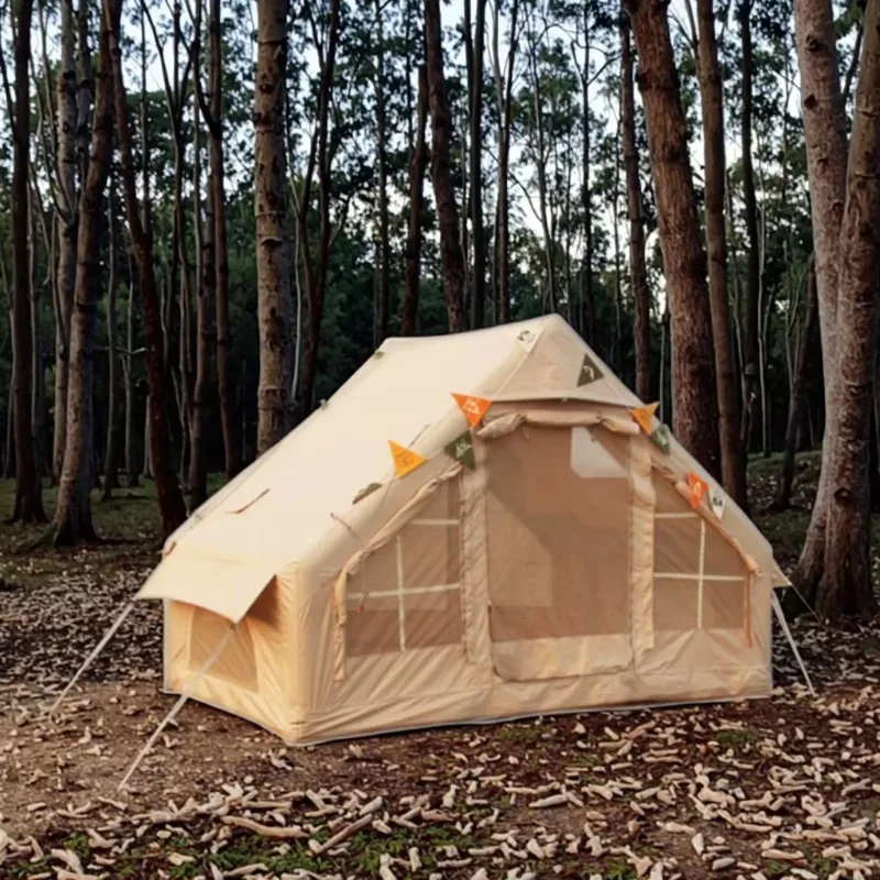 

2025 Outdoor Camping Inflatable Tent Four-Season Double-Layer Thickened Sunscreen Windproof Snow Dust-Proof Waterproof Portable