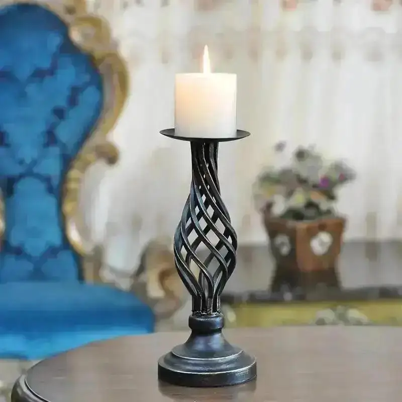 Atmosphere Restaurant Cafe Candlelight Candlestick Wedding Candlelight Dinner Prop Table Decoration Retro Candlestick Decoration