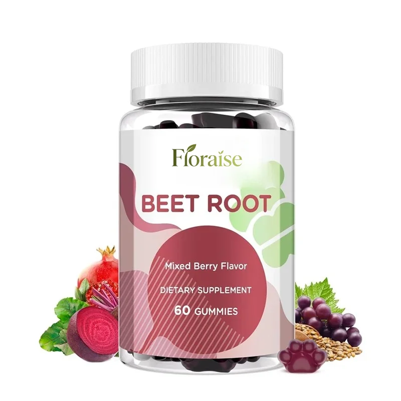 Beetroot Gummies 6000mg - Containing Grape Seeds, Pomegranate, Vitamin C, Mixed Berry Flavor -60 Gummies