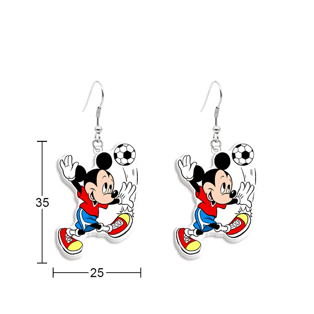 Disney Mickey With Football Pendant Earrings Funny Design Earrings Women Girl Jewelry Accessories Kids Birthday Small Gift