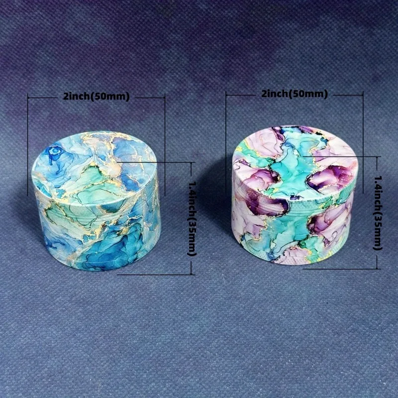 2 بوصة عشب طاحونة التوابل دليل كسارة معدنية مدقة الفلفل هاون الملح قاطعة المطحنة 4-Layers طاحونة أدوات التدخين اكسسوارات