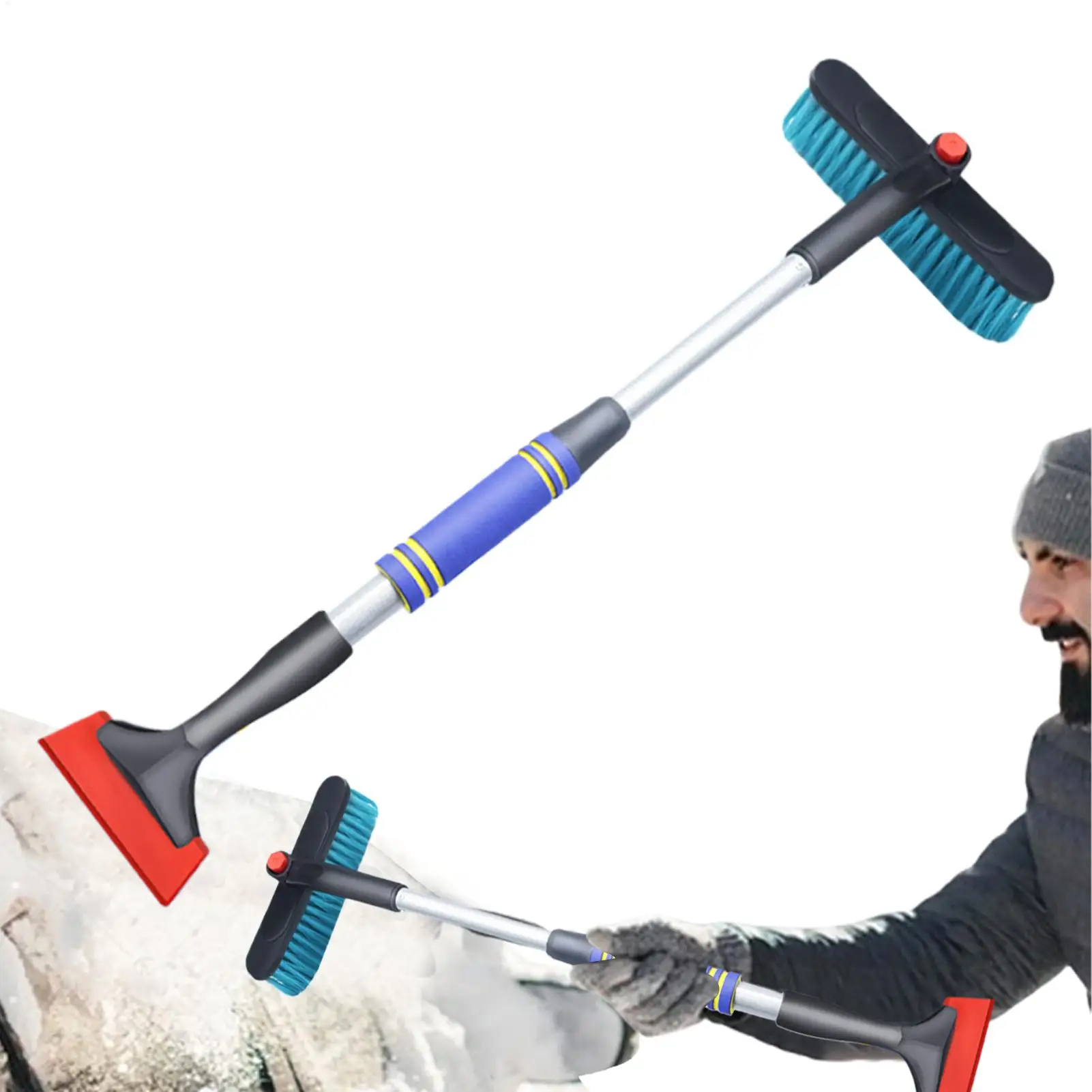 

Лопата для снега для автомобиля, вращающаяся на 360° лопата для мороза, щетка для лобового стекла, скребок для льда для автомобиля, грузовика, внедорожника, лобовое стекло, подъездная дорога