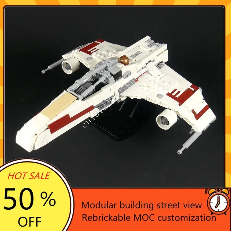 E-Wing Starfighter-Minifig échelle modèle guerre spatiale militaire MOC SpaceShip modèle de combat Puzzles personnalisés bricolage assemblage modèle jouet cadeau