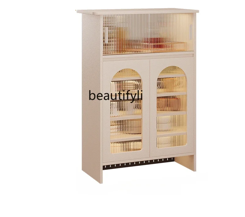 Sofa side partition cabinet modern light luxury high-end entrance foyer double-sided wine cabinet decorative rack