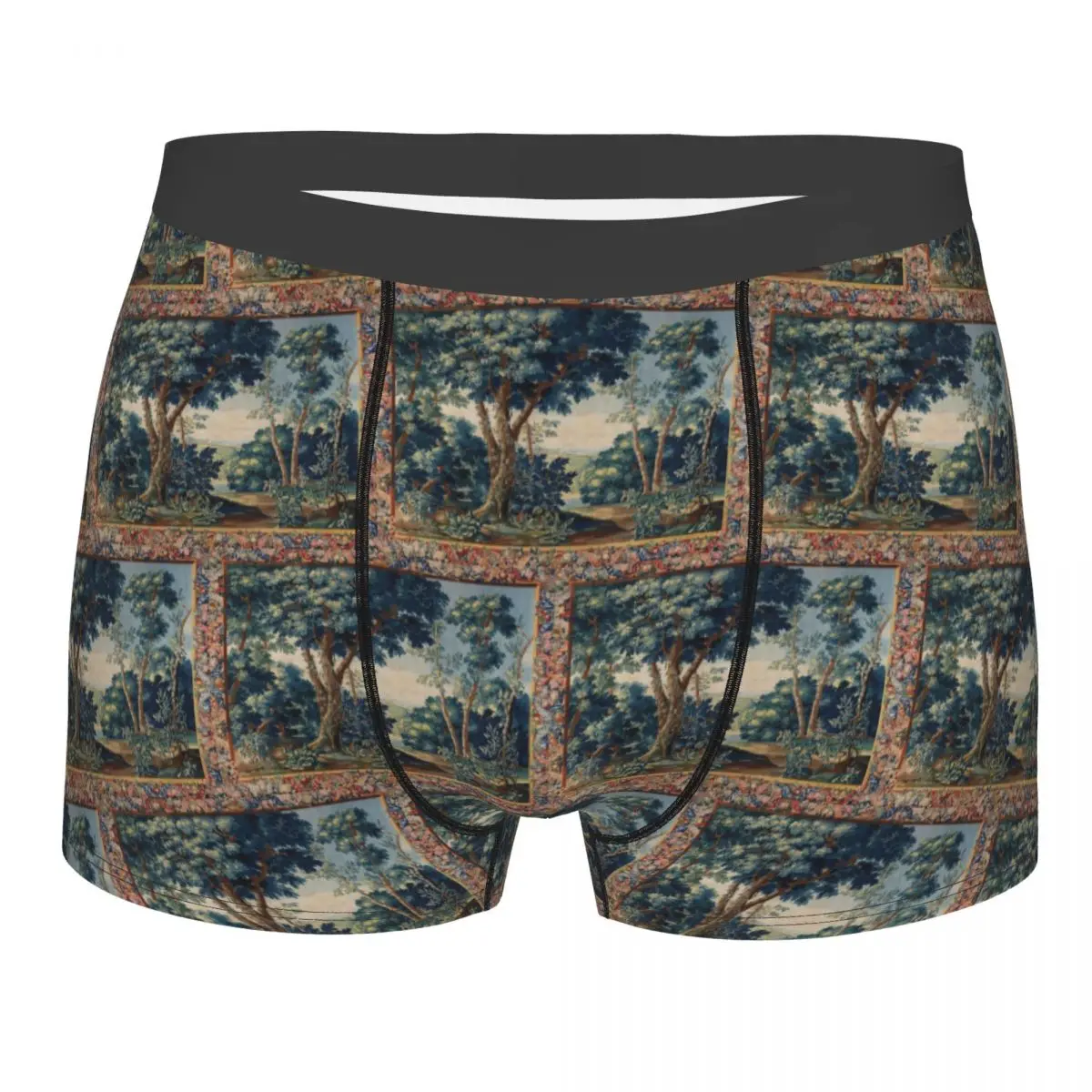 Boxer Underpants Shorts GREENERY, TREES IN WOODLAND LANDSCAPE Antique Flemish Panties Male Ventilate Underwear Homme Man  Gift