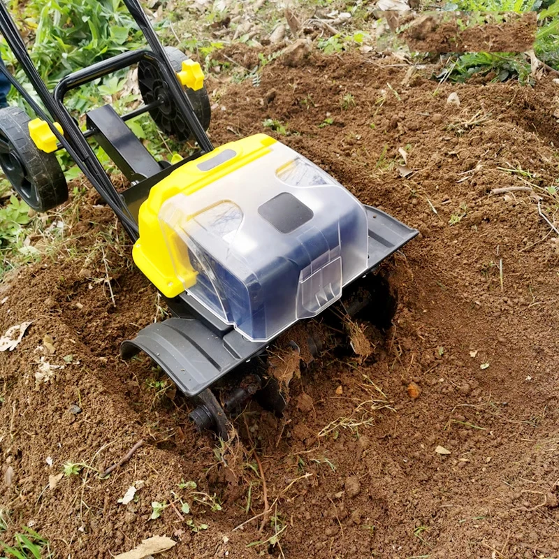Small household electric soil loosening and tilling rotary tiller Garden vegetable greenhouse rechargeable lithium battery micro