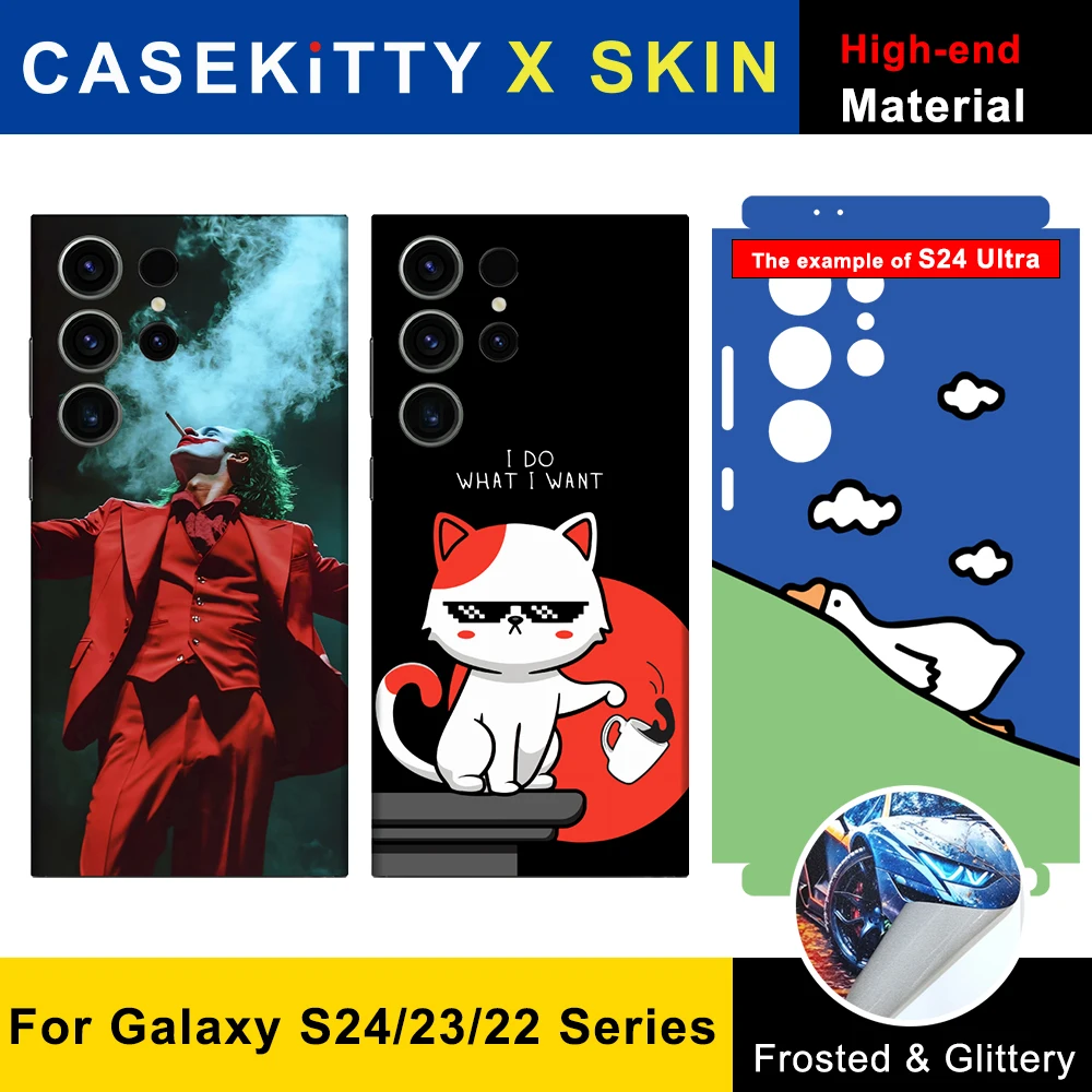 CASEKiTTY Skin voor Galaxy S24 Ultra Sticker Samsung S23 Ultra Back Film S22 Plus Beschermende sticker Wrap Gepersonaliseerde beschermer