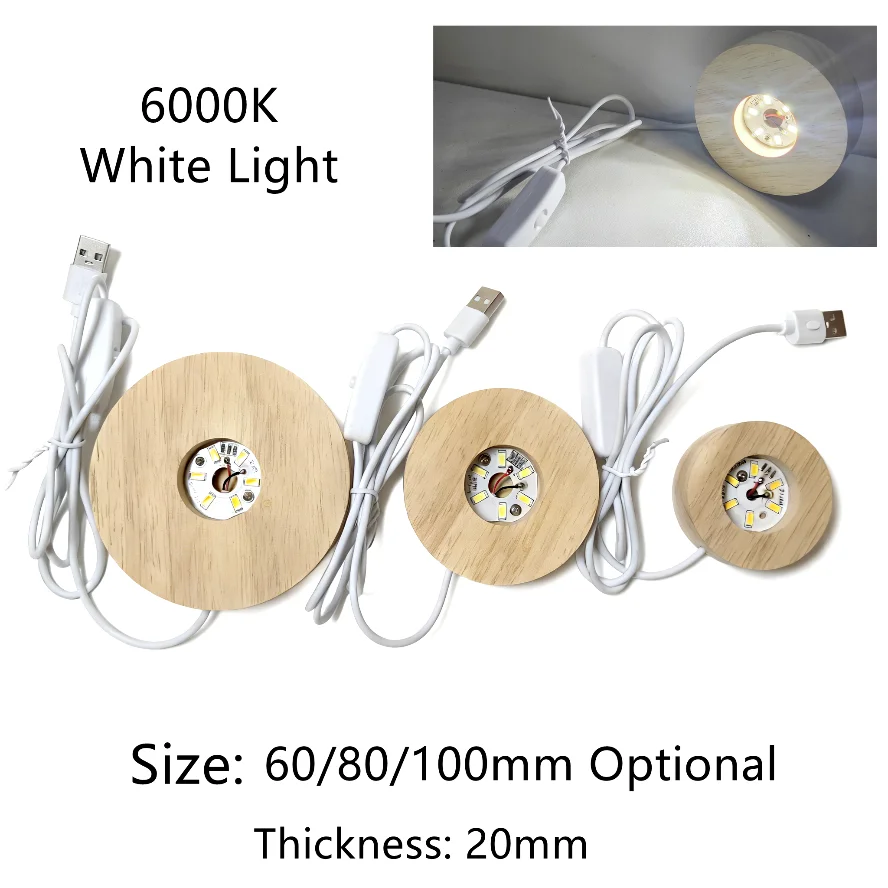 USB-schakelaar Desktop Decoratieve verlichting Dimbaar Houten Kleurrijk Gradiënt Afstandsbediening Lichtbasis Display Licht Ondersteuning Ornament - afbeelding 1