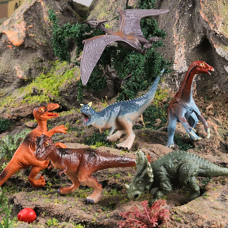 Oenux 12 قطعة مجموعة الديناصور الجوراسي الصغيرة Brinquedo T-Rex فيلوسيرابتور سبينوصور موساسور نموذج عمل الشكل جمع لعبة طفل