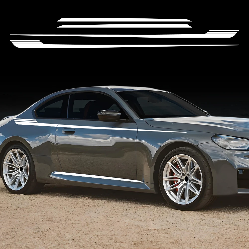 

Наклейки на боковую дверь автомобиля, спортивная линия талии, полосы, графическая виниловая пленка, наклейки, водонепроницаемые автомобильные украшения, аксессуары для BMW M2 G87