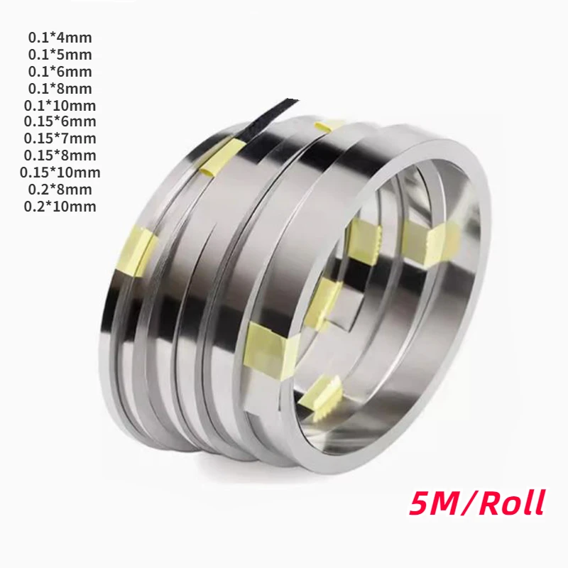 Nickel Plated Strip 5 M 0.1/0.15/0.2mm Thickness for 18650 Battery Welding Welder Machine and Spot Welding Nickel Coated