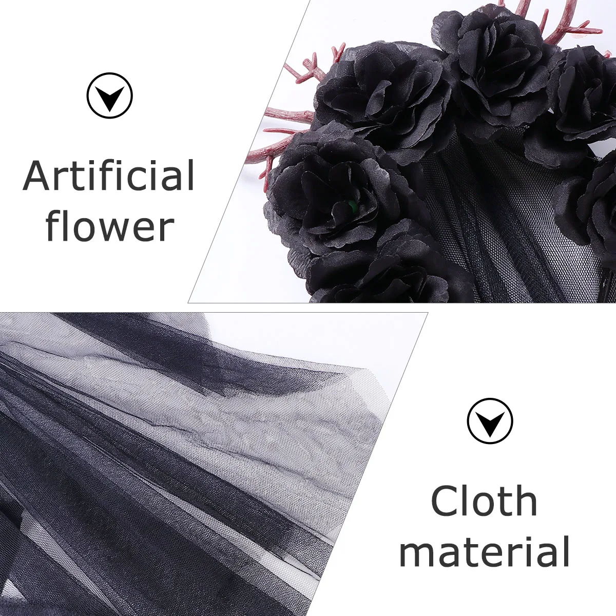 

Повязка на голову для вечеринки в честь Хэллоуина, искусственный цветок, ветка, украшение, заколка для волос, костюм, реквизит, аксессуары для карнавала, косплея