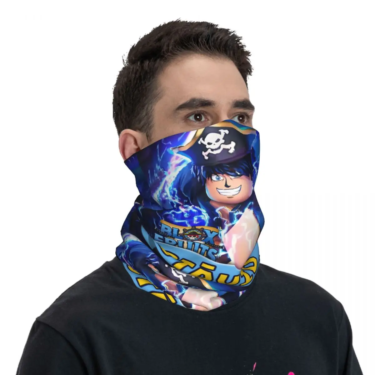 لعبة مخصصة Blox الفواكه أنيمي الكرتون الشتاء عقال الرقبة أدفأ الرجال النساء المشي لمسافات طويلة تشغيل وشاح أنبوبي الوجه باندانا الجراب