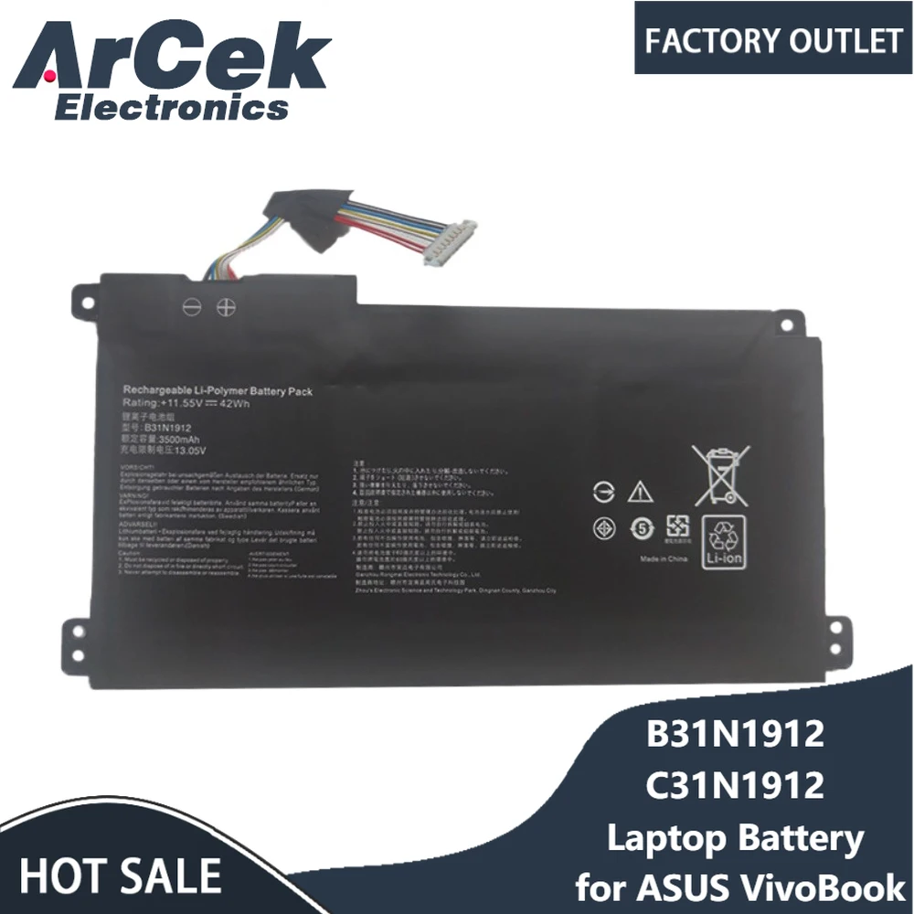B31N1912 Laptop Battery C31N1912 for ASUS VivoBook 14 E410MA L410MA E410KA E510MA E510KA F414MA EK018TS