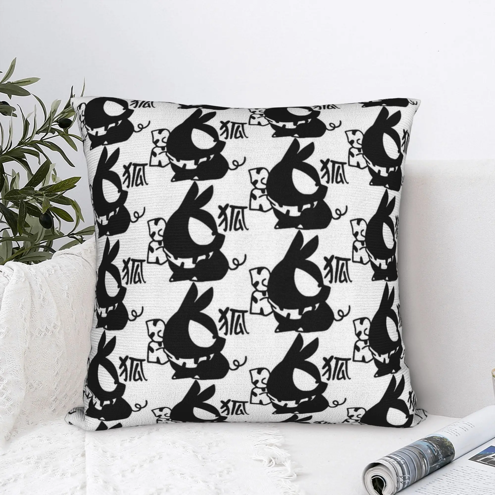 P-Chan Pig Kanji Ranma Square Pillow Case Anime Manga Cushion Cover Custom Polyester Decor Pillowcase for Sofa 45*45cm