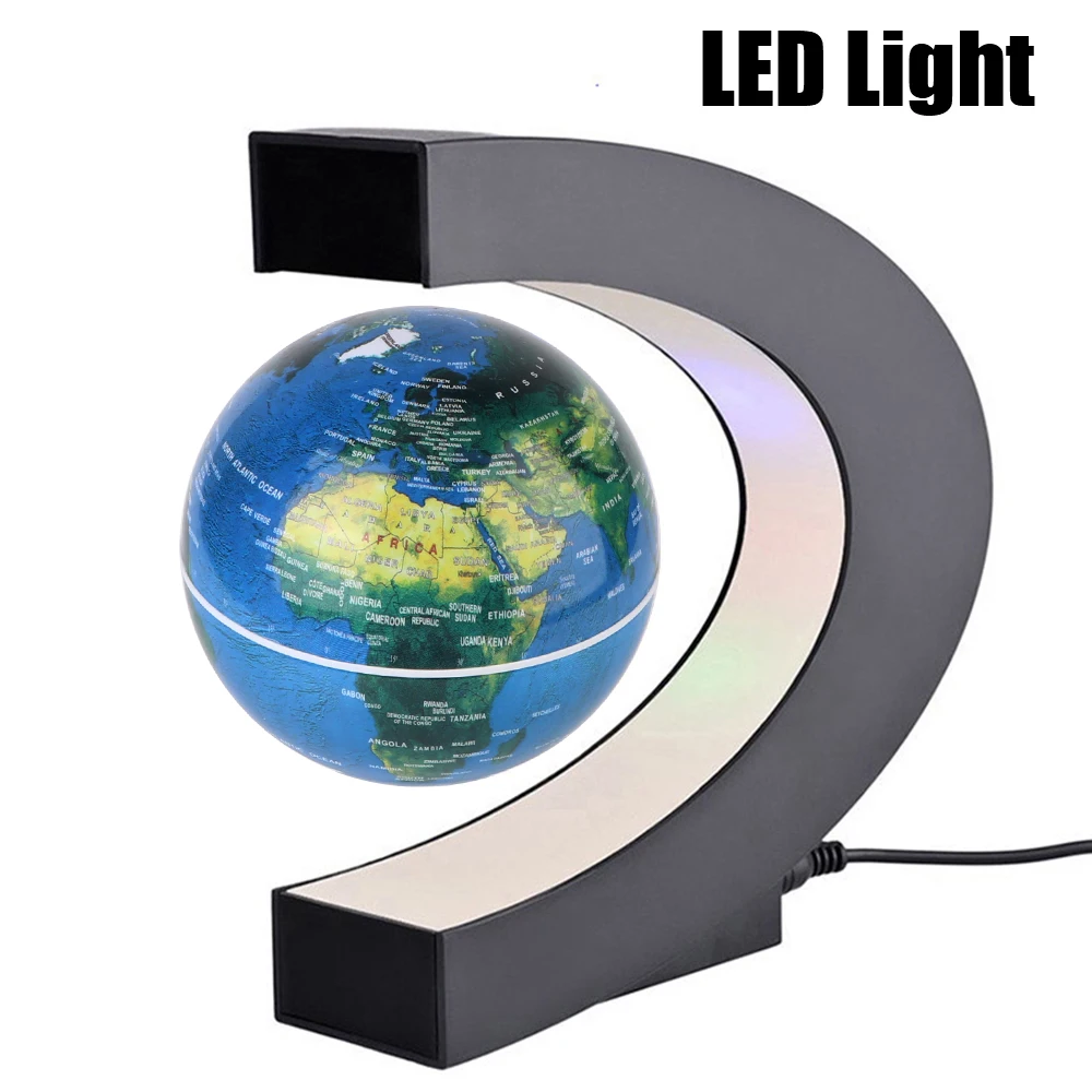 Novelty Ball Light Birthday Gifts Electronic Antigravity Lamp Floating Home Decoration LED World Map Magnetic Levitation Globe