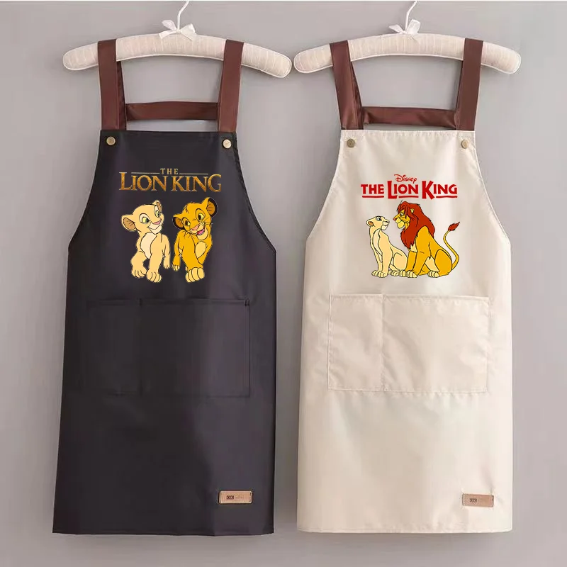 Disney The Lion King Apron Kitchen Supplies Household Cleaning Products Cartoon Anime Graphic Aprons Waterproof Oil-resistant