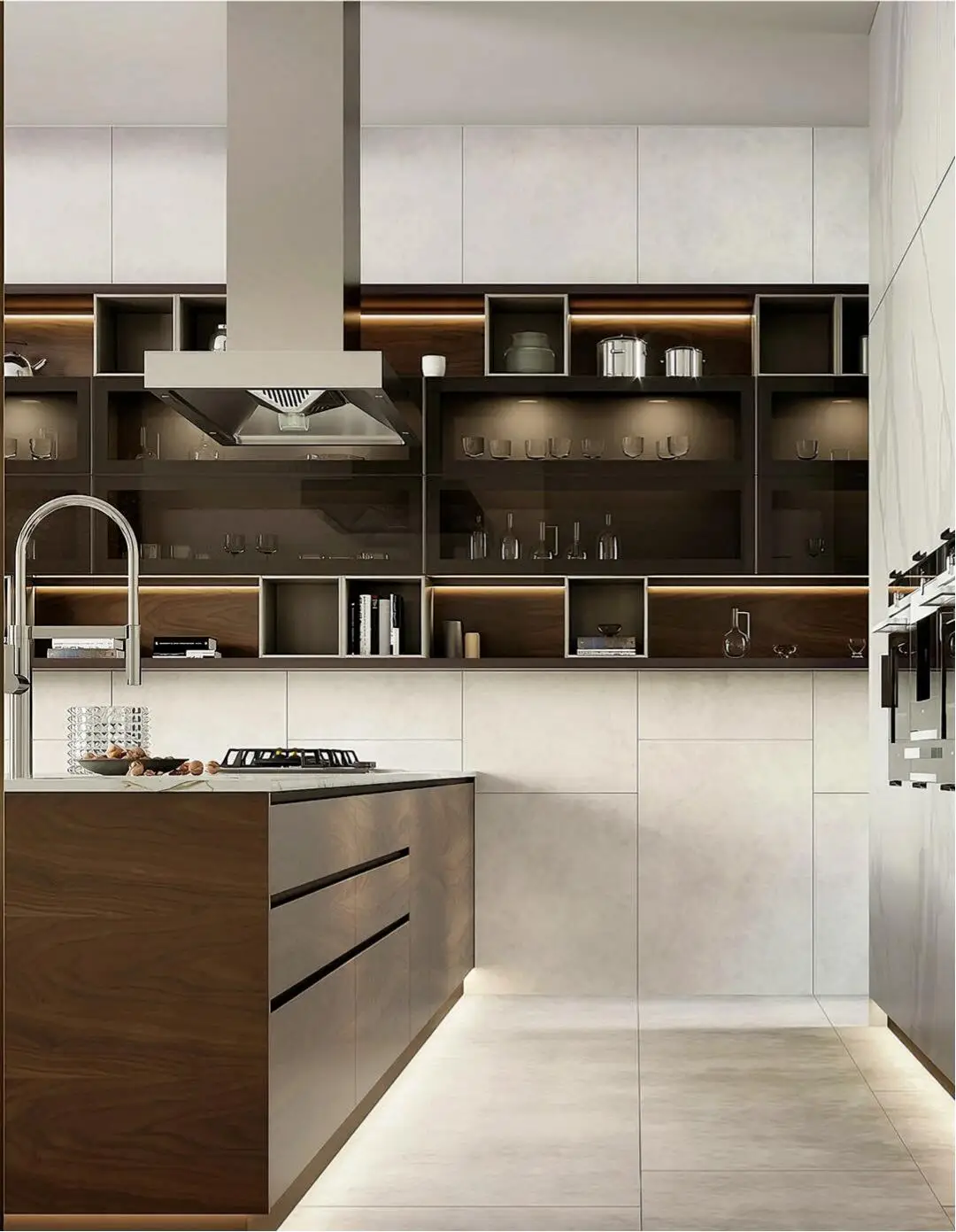 Modern Cherry Wood Kitchen Furniture for Home Decor