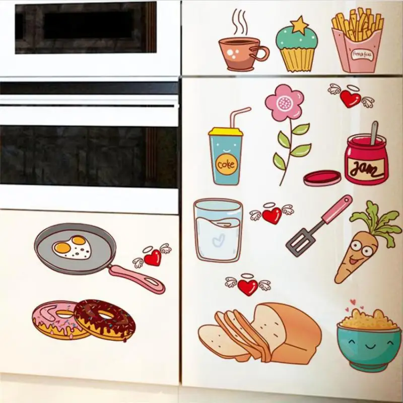 Dining Room Beautiful Self-adhesive Stickers Kitchen Utensils Cabinet Stickers Household Cute Portable Simple Decorate Kitchen