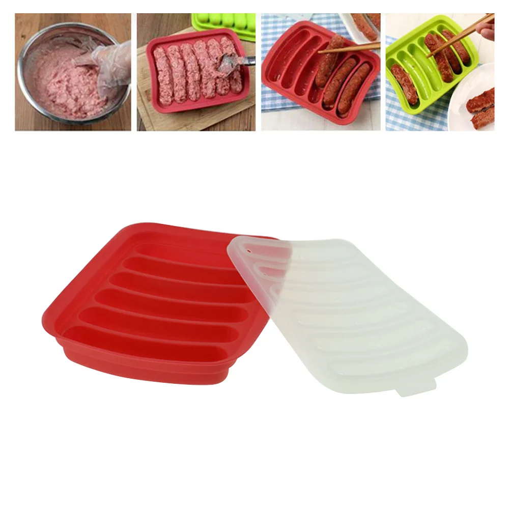 

Reusable Silicone Sausage Mold 6 Rolls for Baking Handmade Sausages No Sheep Intestines Required Safe Easy Bite for