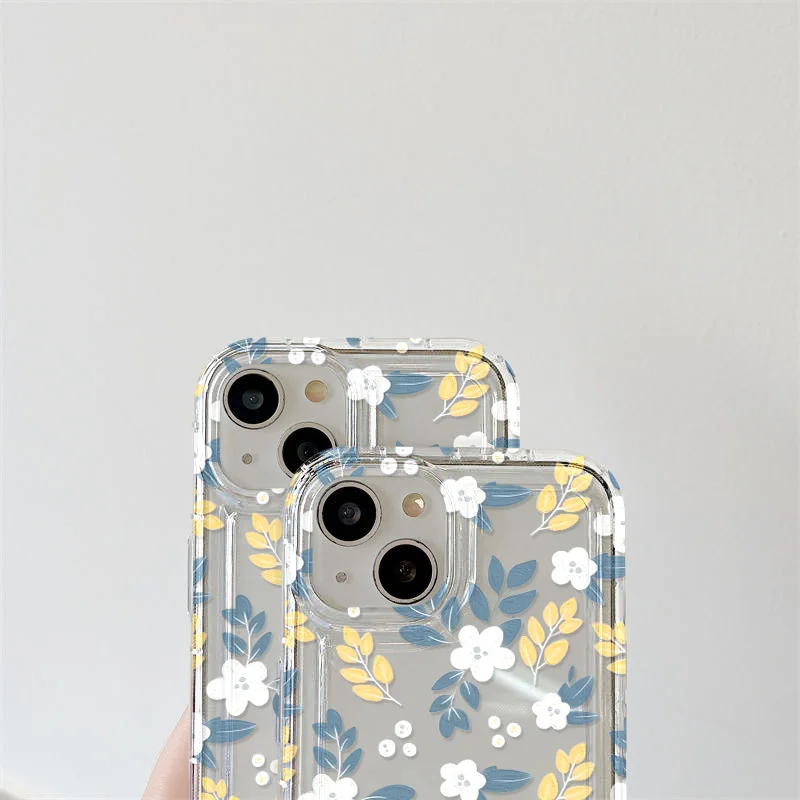 Florals Clear Case For Samsung A15 Cases S24 Ultra S23 S22 Plus S21 S20 FE A55 A54 5G A53 A52 A35 A34 A33 A23 A22 A14 A13 Cover