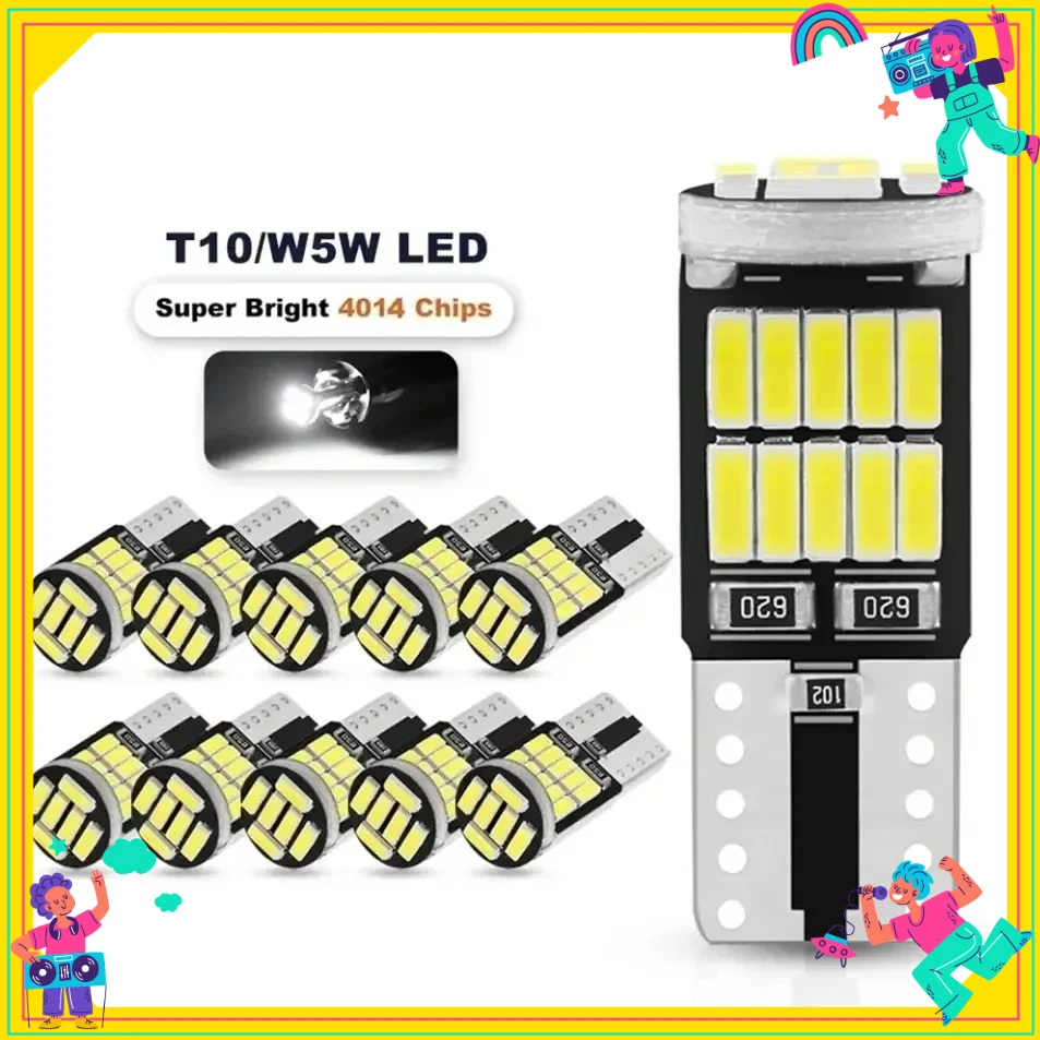 10PCS W5W T10 Led B…