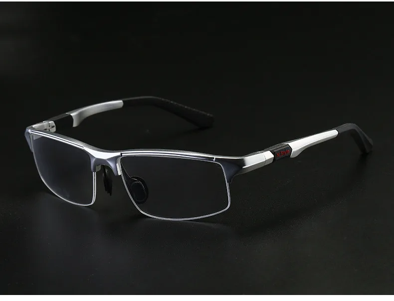 Aluminium Halbrand Optischer Rahmen Rezept Männer Rechteckige Brillen Sonnenbrille Brille Sportbrille Große Breite Gesicht Verwendung – Detail 2