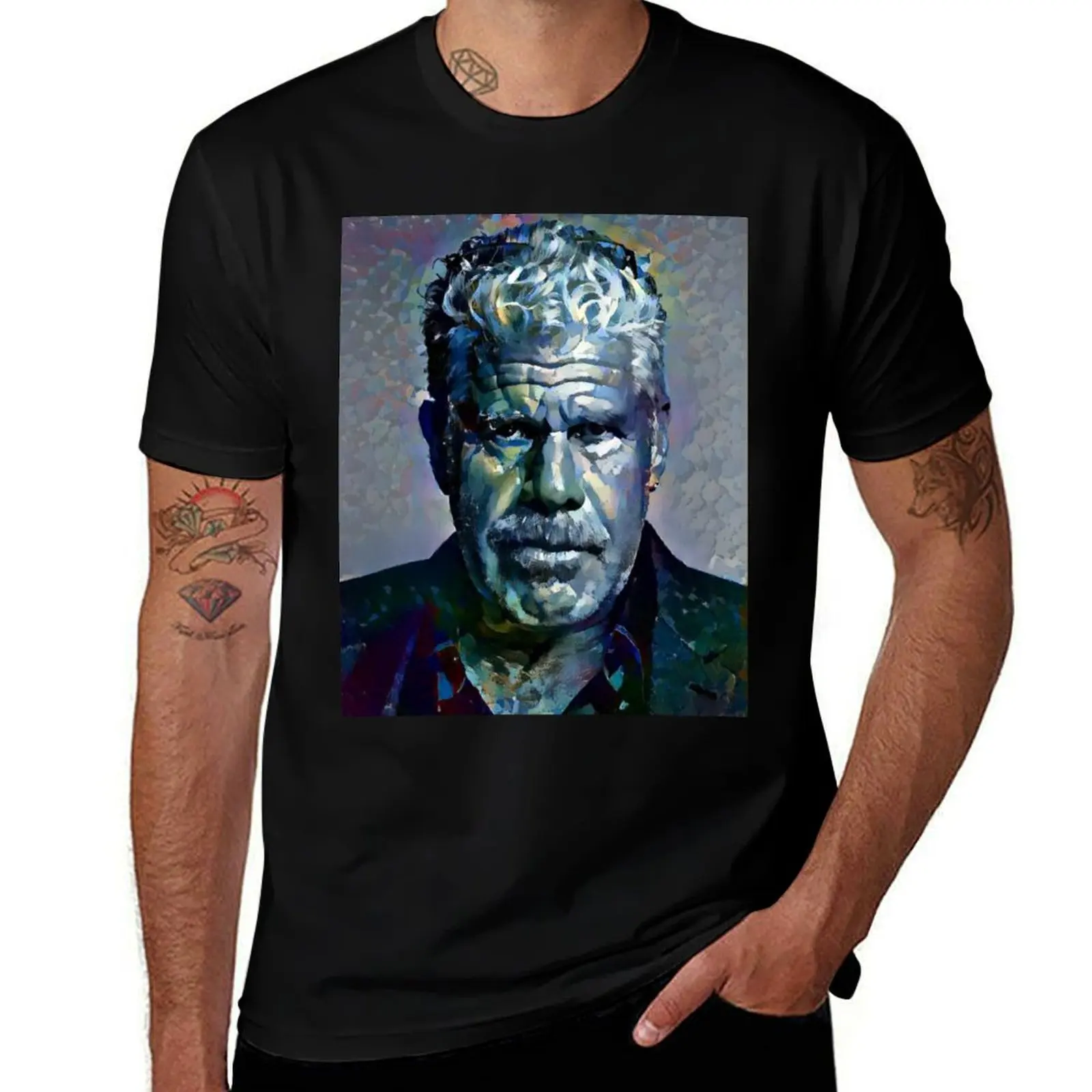 Ron Perlman Portrait T-Shirt Holiday Simple Tee Shirt