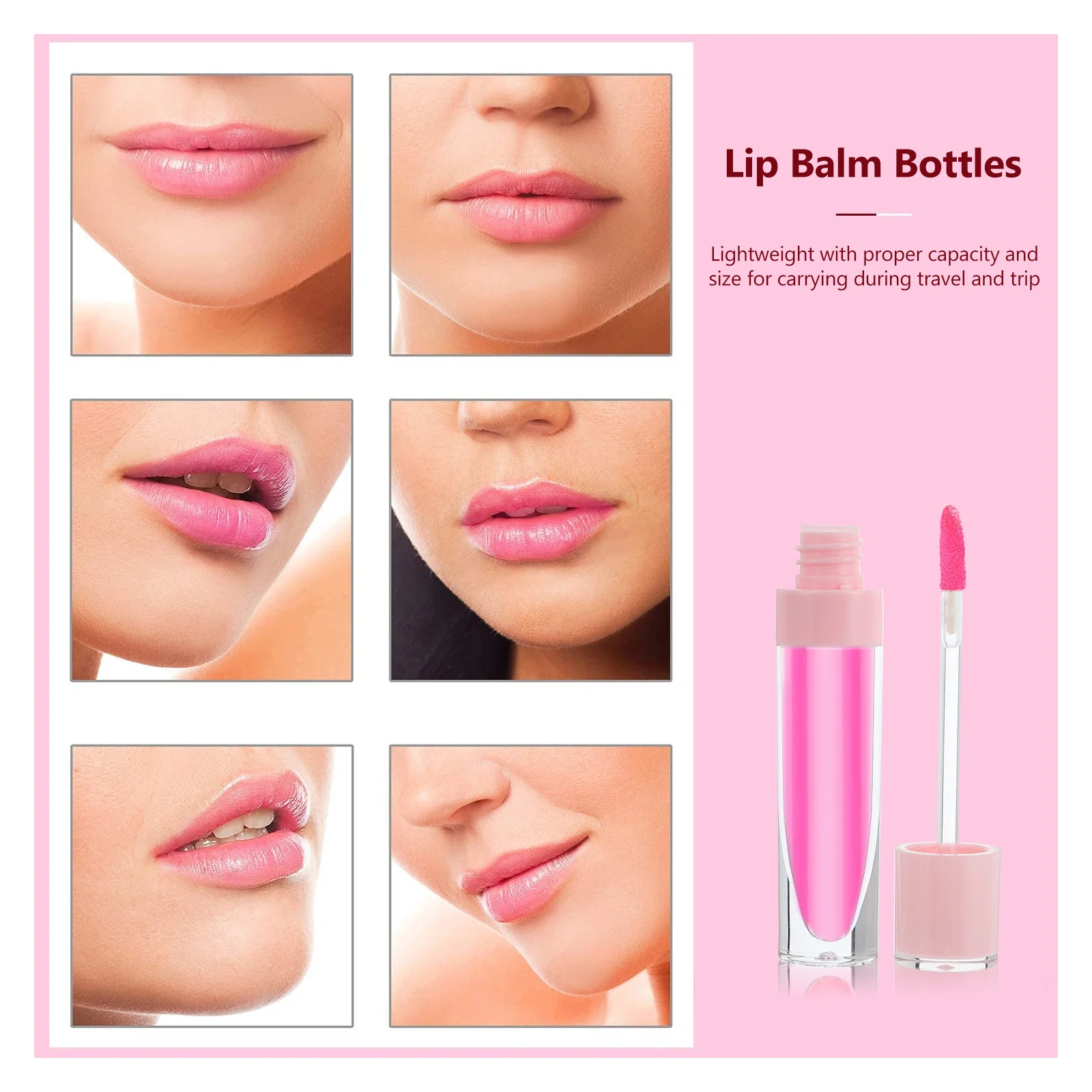 10 قطعة أنابيب ملمع الشفاه الفارغة شكل دائري لتقوم بها بنفسك صبغة زيت الشفاه السائل غير تسرب حجم السفر تغليف الحاويات خفيفة الوزن #2