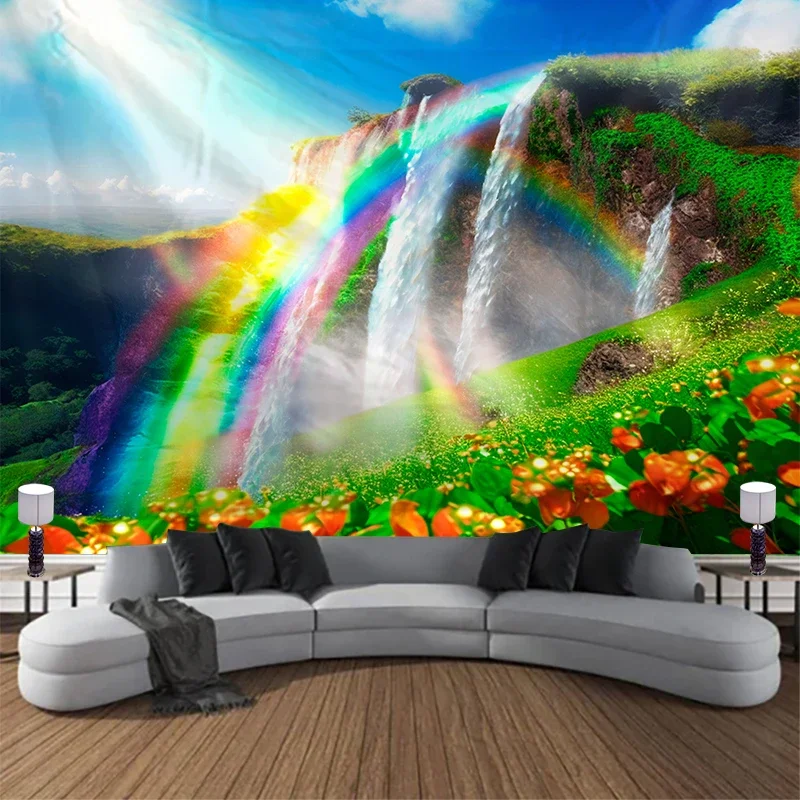 

Landscape Waterfall Tapestry Wall Art Floral Wall Hanging Home House Bedroom Decor For 2023 Tapiz Y2k Arazzi kawaii room decor