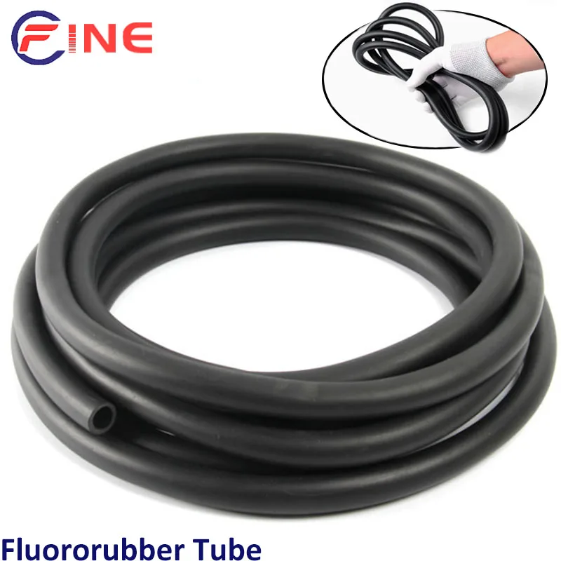 1 Meter Black Fluorine Rubber Hose FKM Fuel Tube FPM High Temperature Resistant Corrosion Resistance Oil Pipe