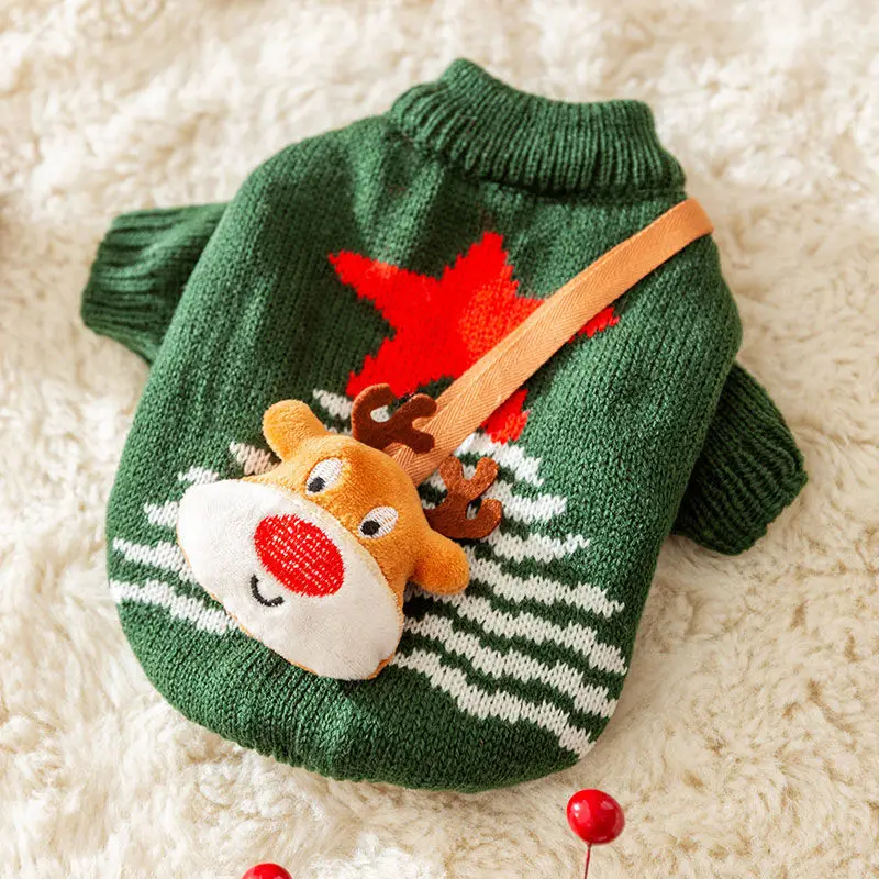 Autumn and Winter Dog Clothing Cute Sweater Cat Pet Knitted Sweater Small Dog Teddy Bear Pommy