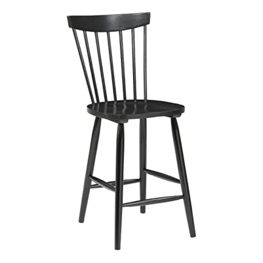 

Eagle Ridge Traditional Windsor Style Solid Wood Counter-Height Stool, Single, Black
