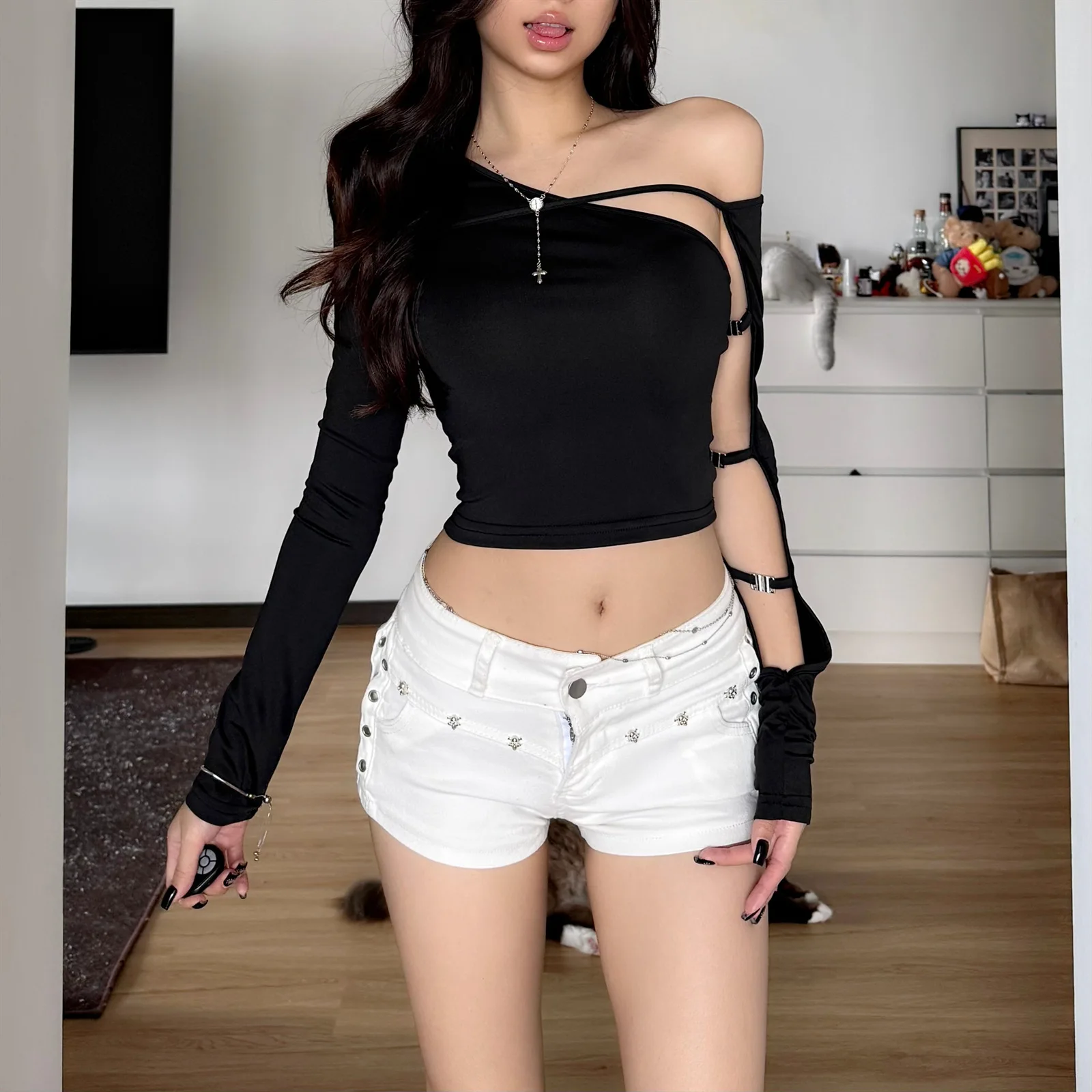 Irregular Cutout Slim Fit Evening Dress Women