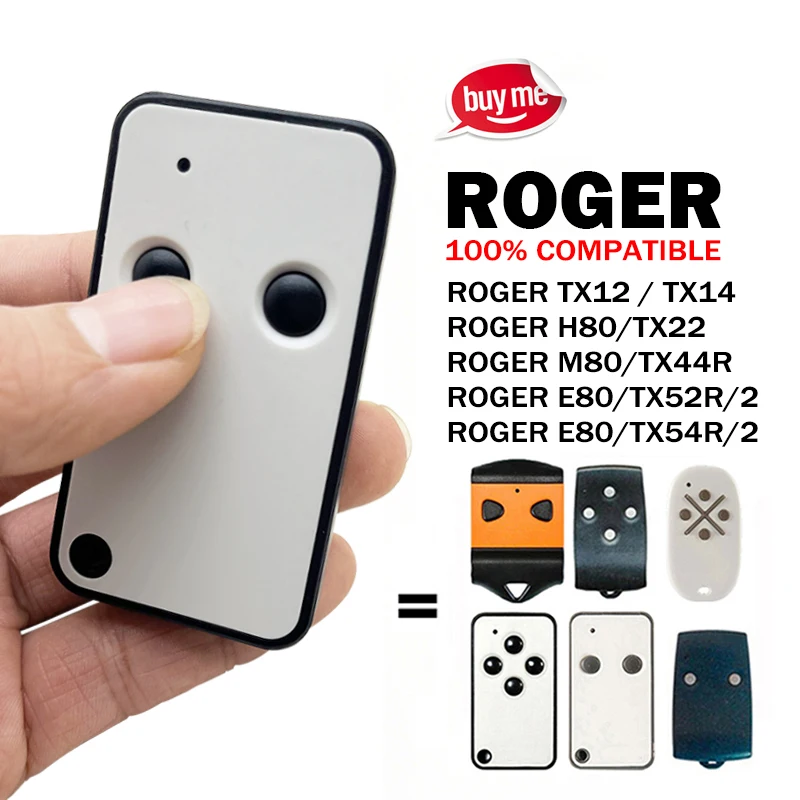 

For ROGER E80/TX52R/2 E80/TX52R/4 E80 TX52R TX54R H80 TX22 M80 TX44R TX12 TX14 Garage Door Remote Control Duplicator 433.92MHz