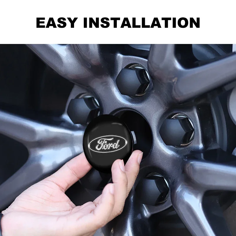 4 قطعة تصفيف السيارة 56 مللي متر سيارة الإطارات عجلة غطاء محور مركزي شارة ملصق لفورد فوكس Mk2 Mk3 فييستا رينجر مونديو S-MAX كوغا موستانج #5