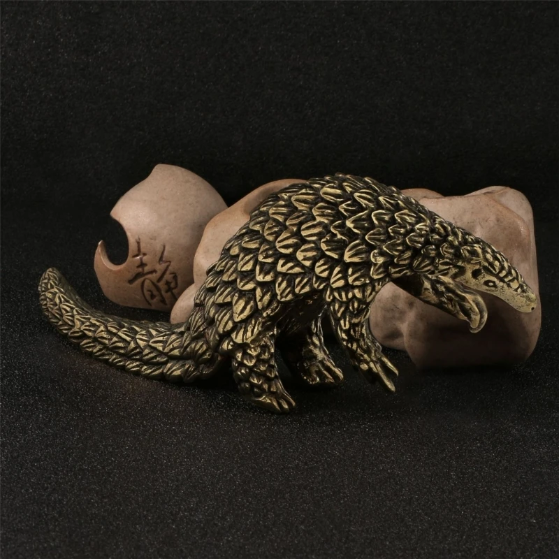 Metal Pangolin Figurine Pangolin Statue Paperweight Ornament Animal Sculptures Desktop Decorations for Home Office Decors Y5GB