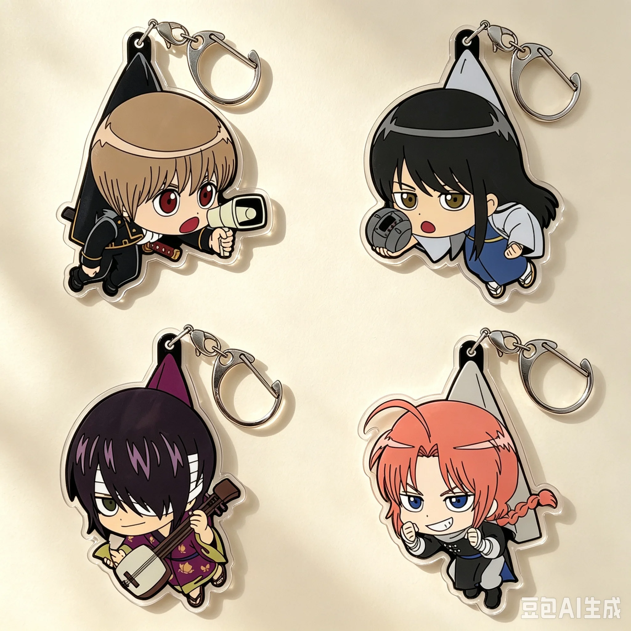 6CM Interesting Cartoon Anime0 Gintama Keychain Acrylic Figure Keyring Pendant Cosplay Jewelry Gift High Definition Images 2026