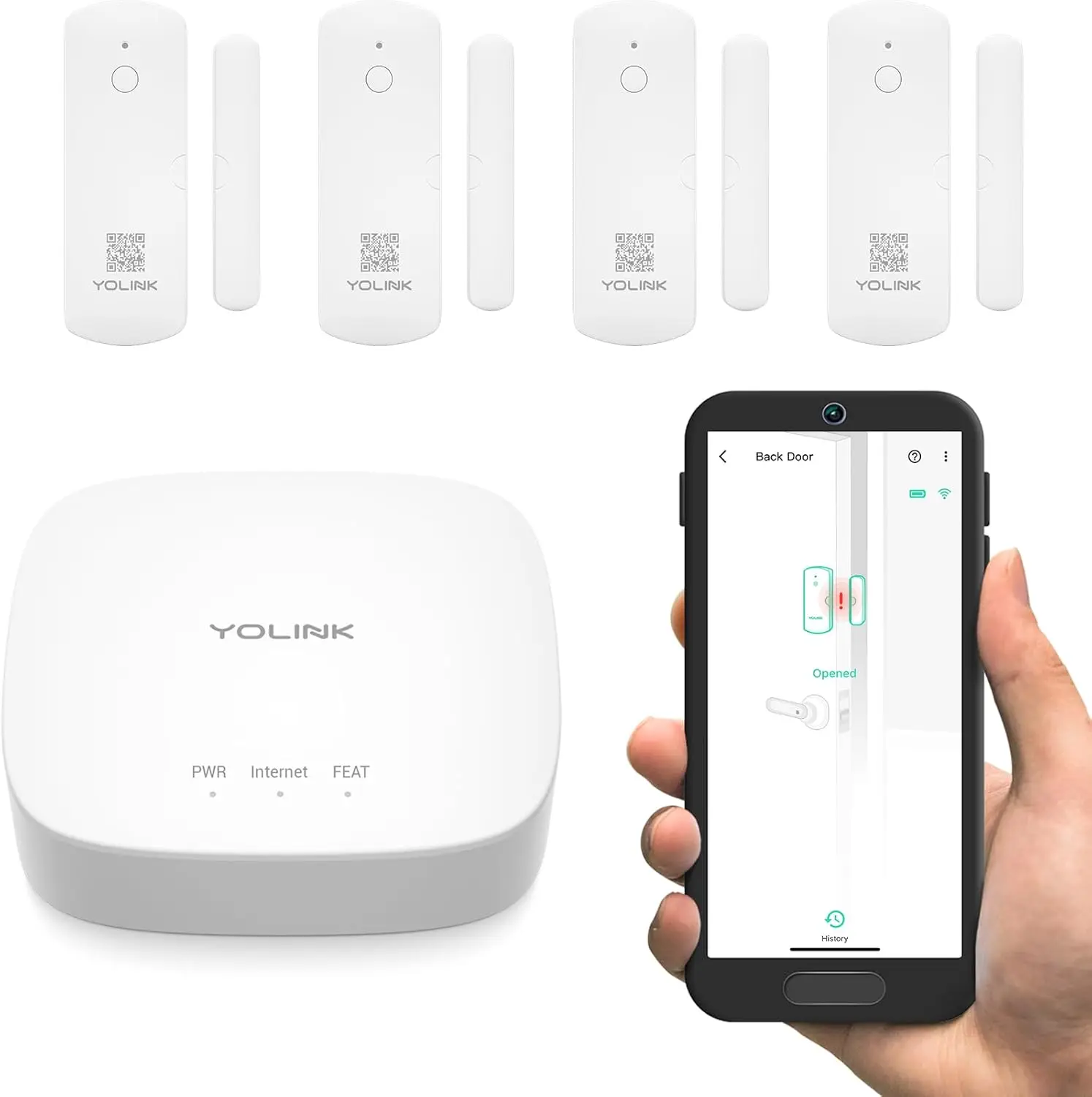 

Smart Door Sensor Kit: 1/4 Mile Range, 5-Year Battery, No Monthly Fee, Alexa & App Alerts
