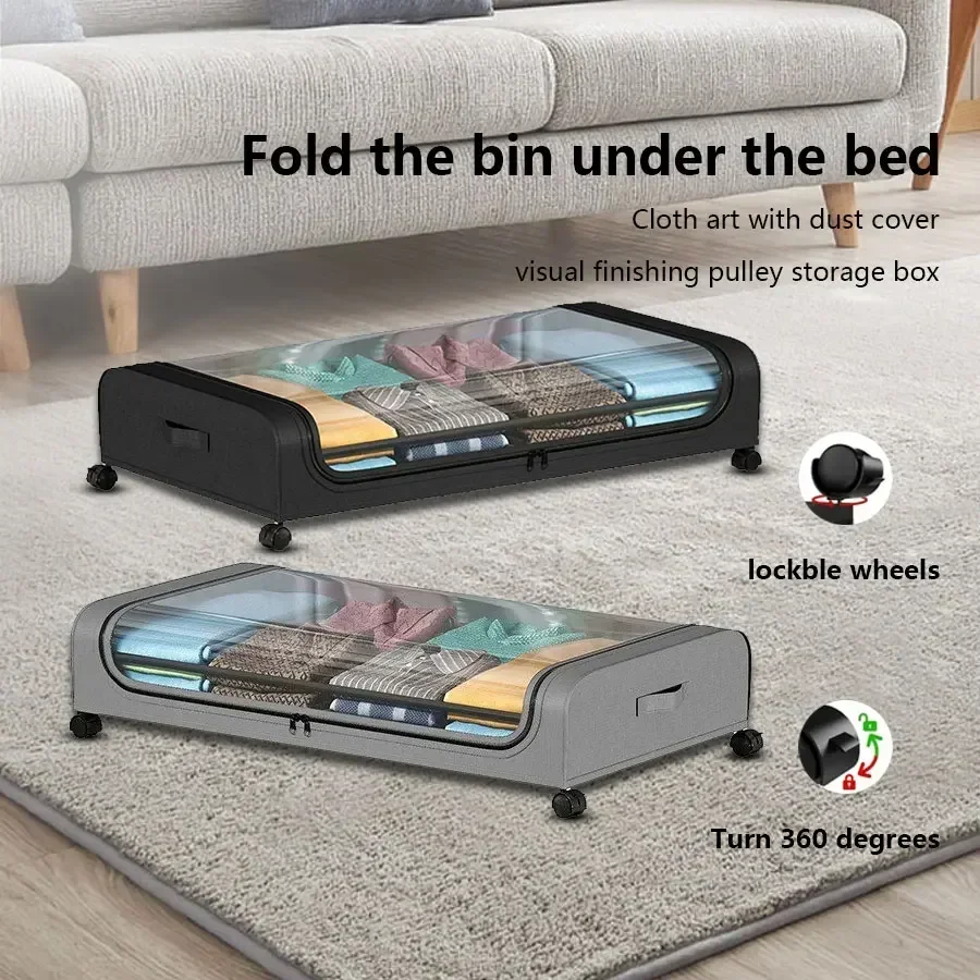 

Under Bed Storage with Wheels, Under Bed Storage Containers, Under Bed Shoe Storage Organizer for Clothes, Shoes, Blankets