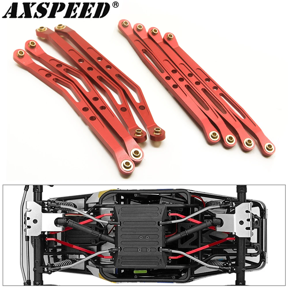 AXSPEED asta di collegamento in alluminio attacco di sospensione del telaio del braccio inferiore superiore per 1/10 Axial Wraith 90018 RC Crawler